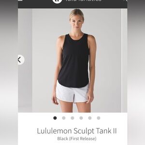 Lululemon Sculpt Tank Black Size 4 like new